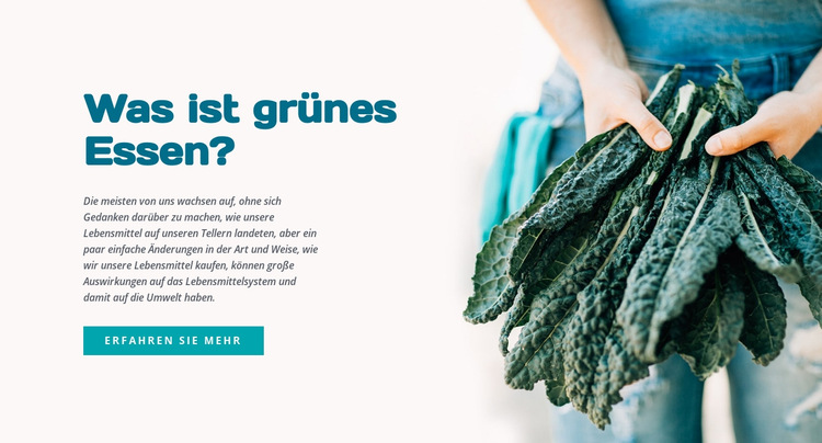 Grüne Ökologie essen Website-Vorlage