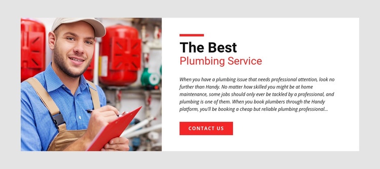 Plumbing service Elementor Template Alternative