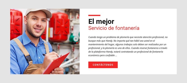 Servicio de fontanería Maqueta de sitio web