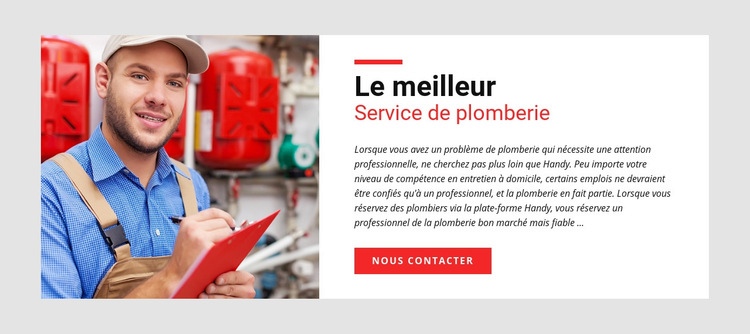 Service de plomberie Maquette de site Web