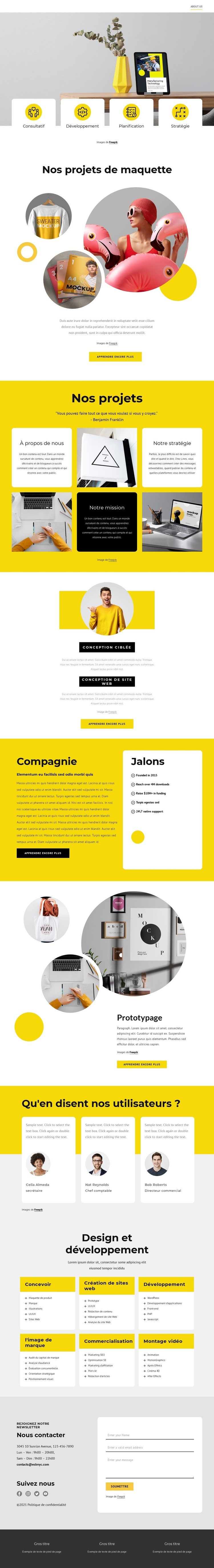 Studio de design et de marque Modèle d'une page