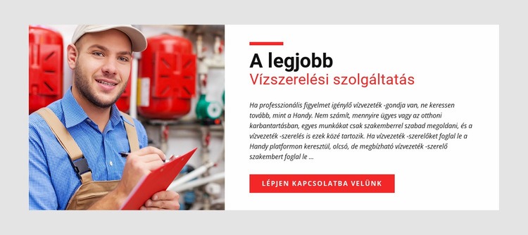 Vízszerelési szolgáltatás HTML Sablon