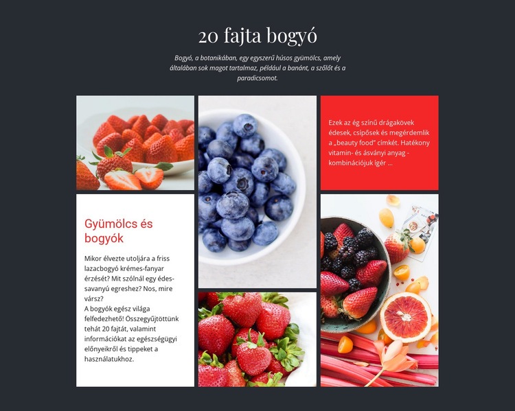Gyümölcsök és bogyók Weboldal tervezés