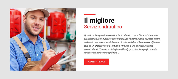 Servizio idraulico Modello di sito Web