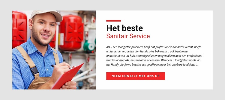 Sanitair service Website mockup