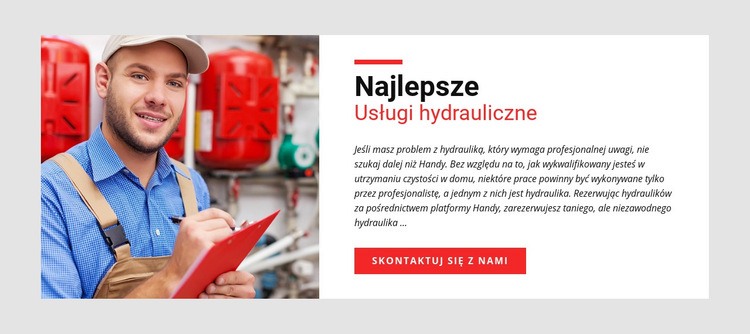 Usługi hydrauliczne Makieta strony internetowej