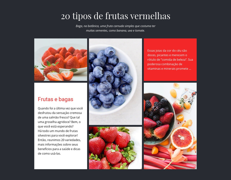 Frutas e bagas Modelo HTML