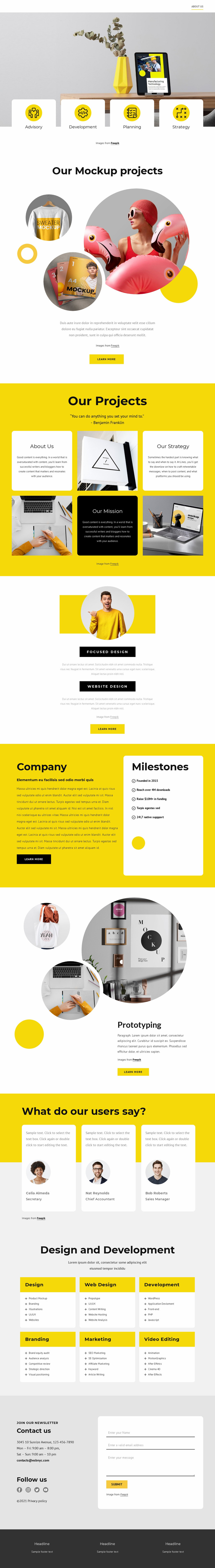 Design and branding studio Website Mockup
