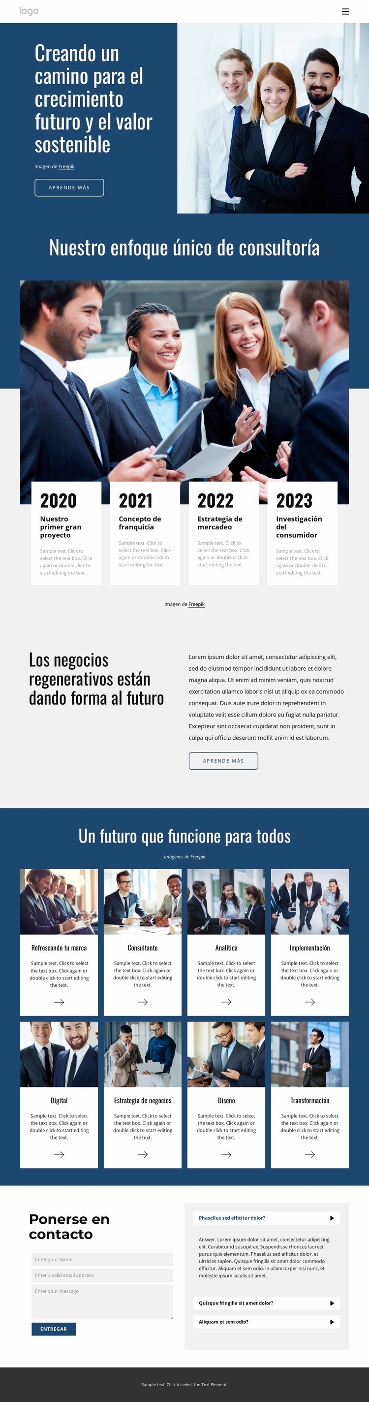 Juntos podemos transformar tu negocio Creador de sitios web HTML