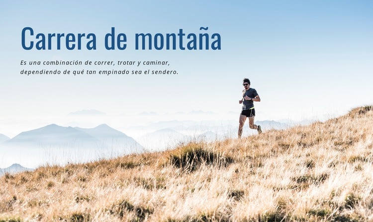 Carrera deportiva de montaña Maqueta de sitio web