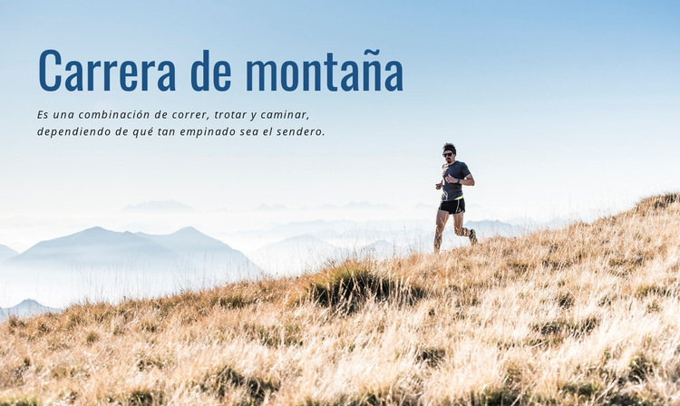 Carrera deportiva de montaña Plantilla de sitio web