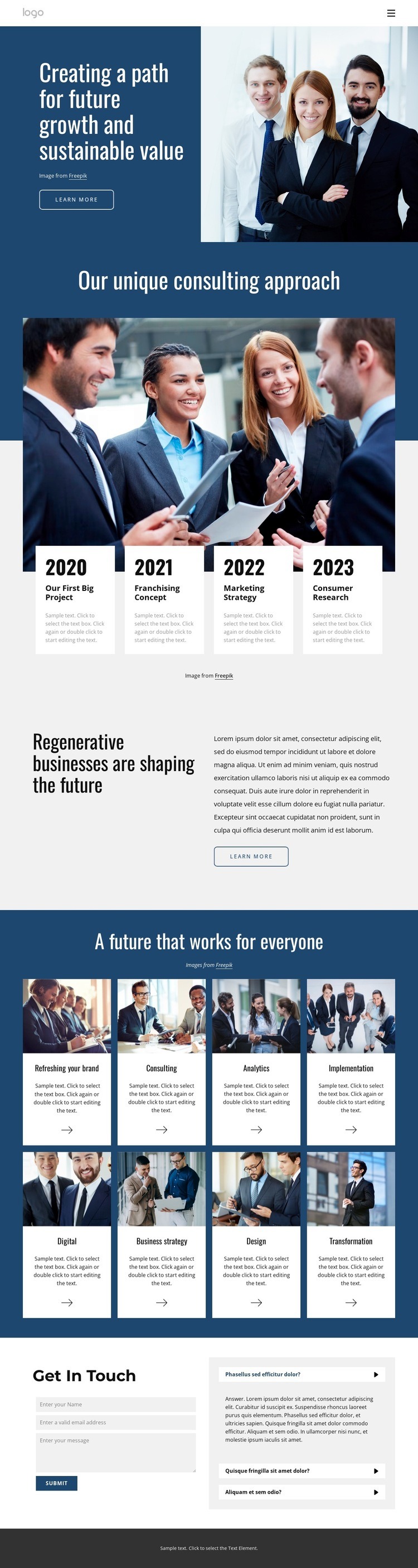 Together we can transform your business Homepage Design