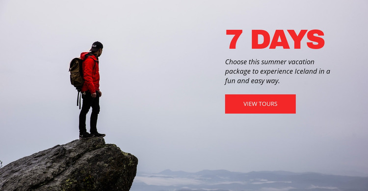 7 day tours to Swiss Alps Homepage Design