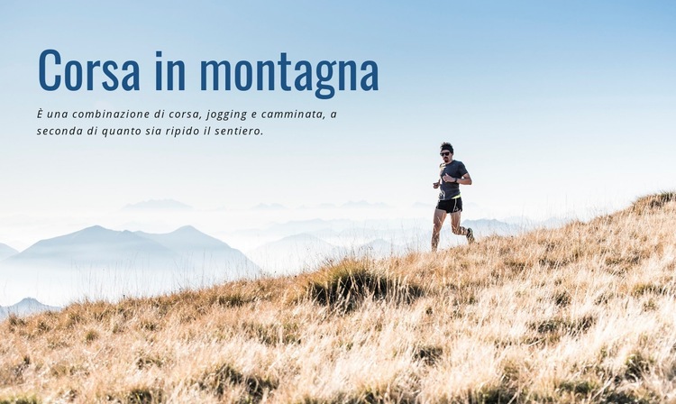 Corsa in montagna sportiva Pagina di destinazione