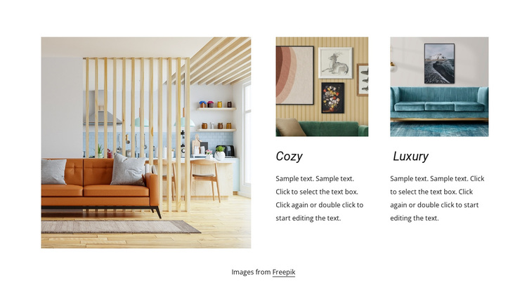 Cozy living room ideas Joomla Page Builder