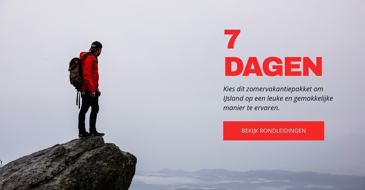 7 daagse tochten naar Zwitserse Alpen Website mockup