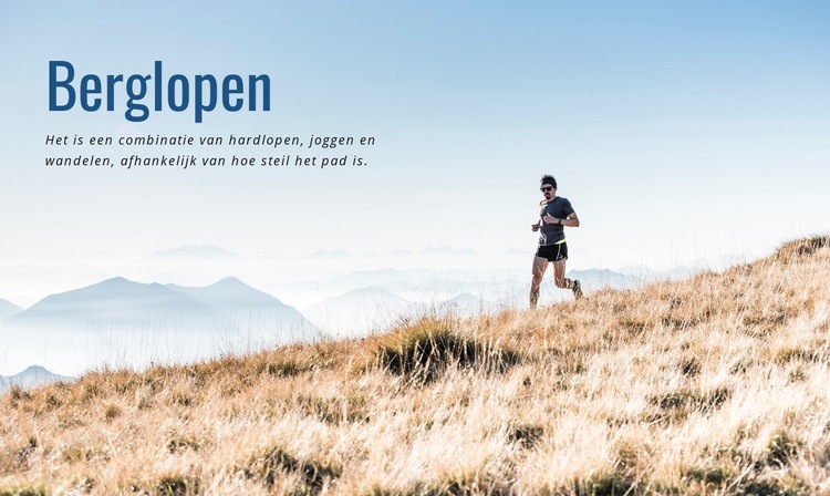 Sport berglopen Website mockup