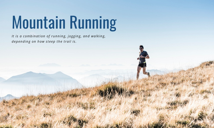 Sport mountain running  One Page Template