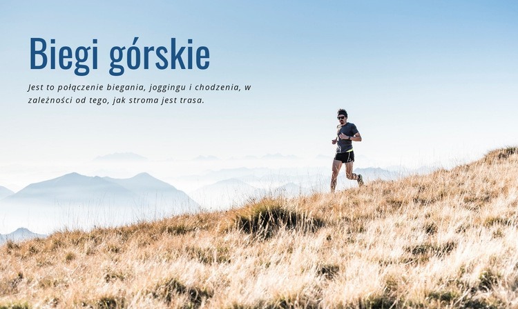 Sportowe biegi górskie Makieta strony internetowej