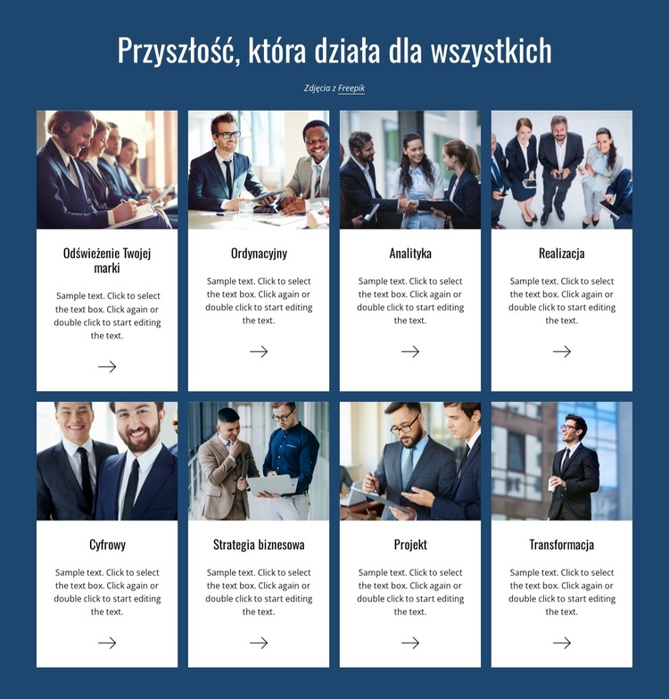 Strategia i analityka Szablon witryny sieci Web