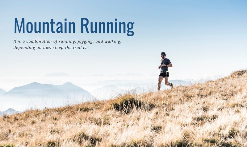 Sport mountain running  Web Page Design