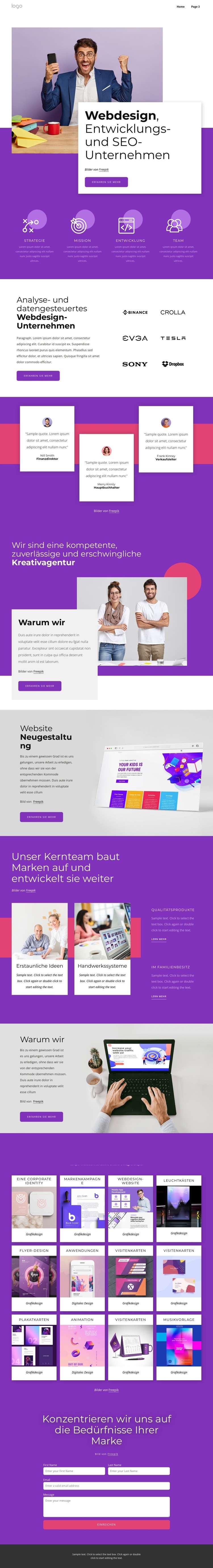 Webdesign, Entwicklung und SEO HTML Website Builder