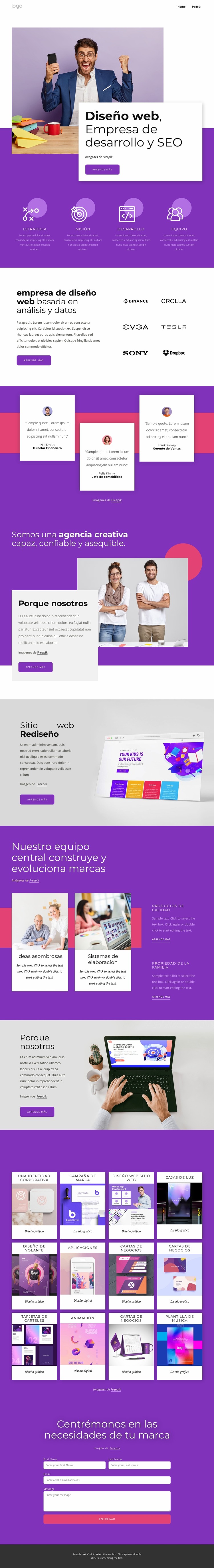 Diseño web, desarrollo y seo. Plantilla Joomla