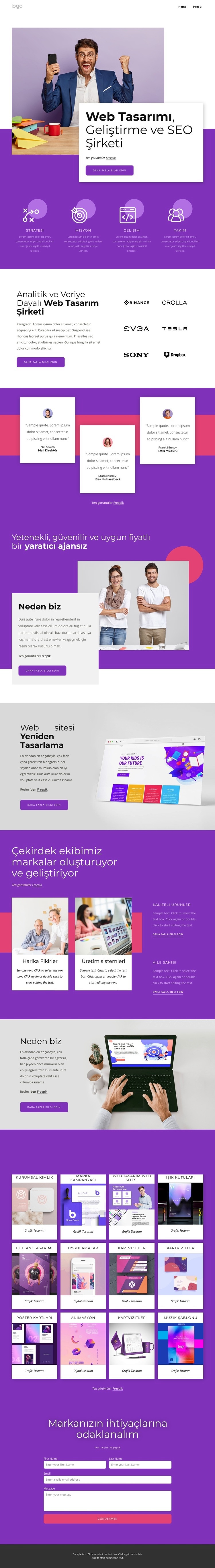 Web tasarımı, geliştirme ve seo Web sitesi tasarımı