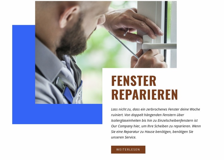 Fensterreparatur Eine Seitenvorlage