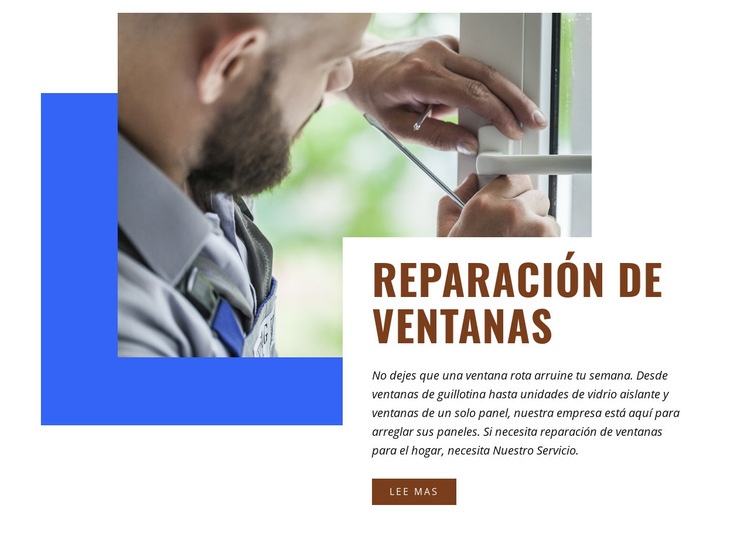 Reparación de ventanas Maqueta de sitio web