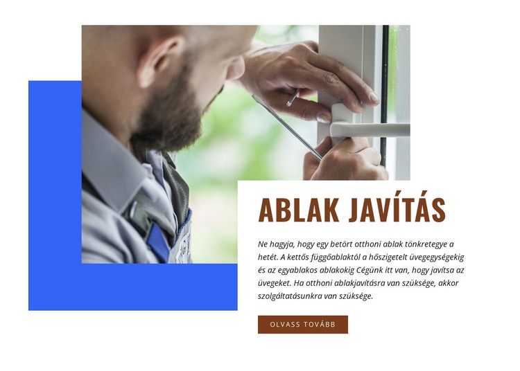 Ablak javítás Weboldal sablon