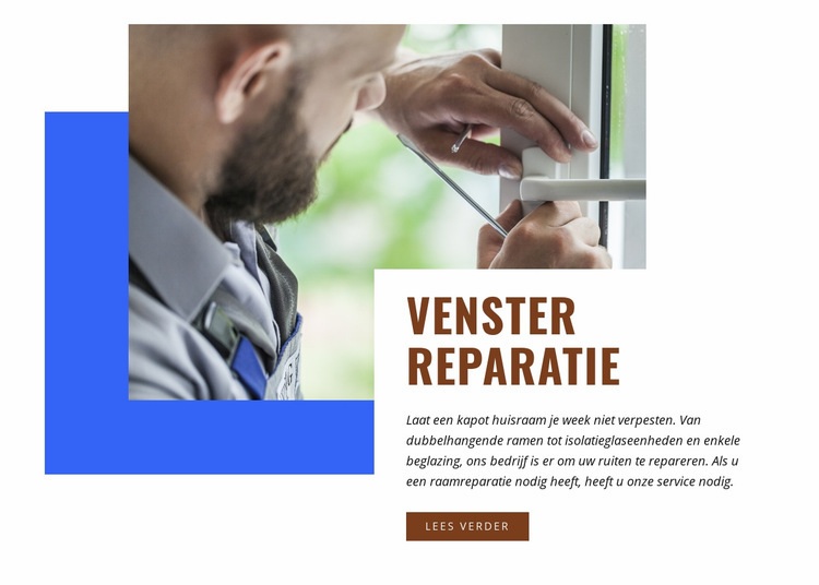 Venster reparatie Sjabloon voor één pagina