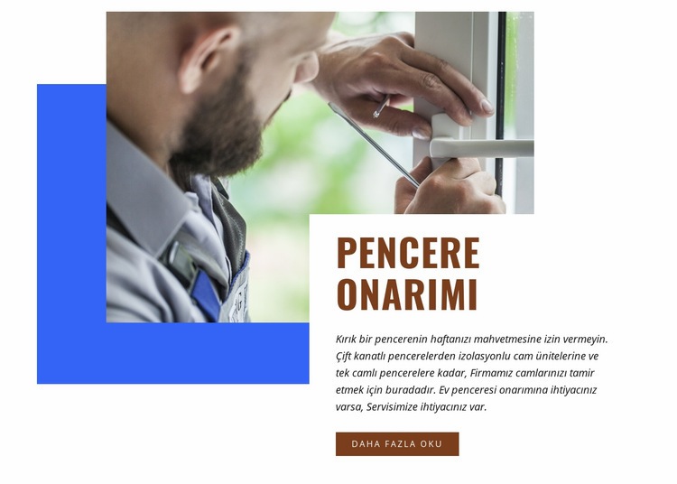 Pencere onarımı Web Sitesi Mockup'ı