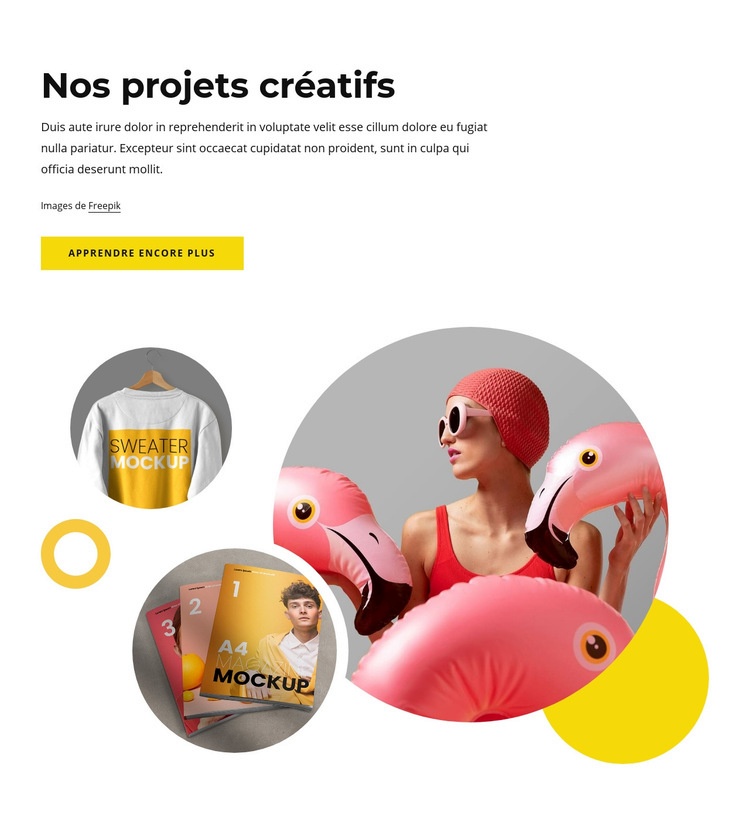 Nos projets créatifs Créateur de site Web HTML