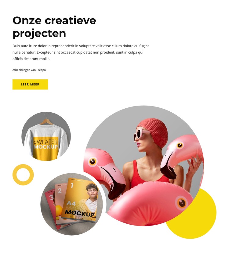 Onze creatieve projecten CSS-sjabloon