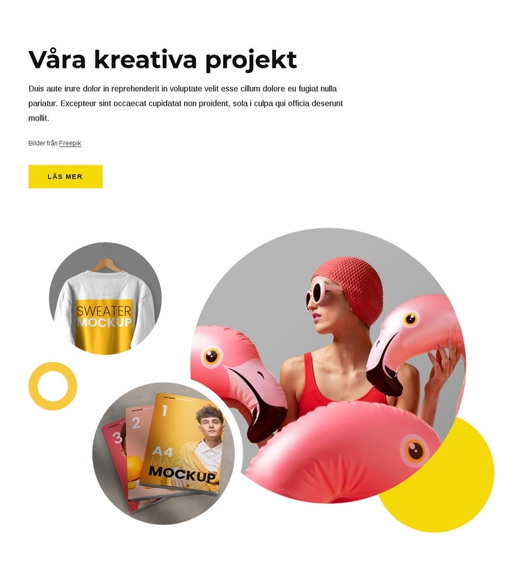 Våra kreativa projekt Webbplats mall
