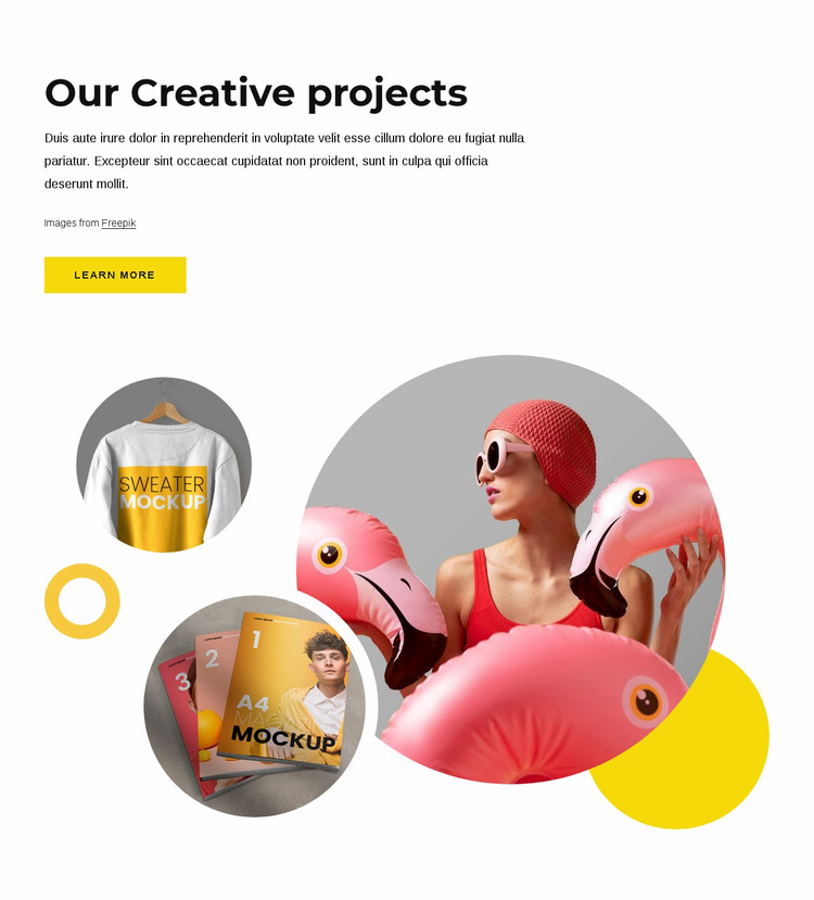 Our creative projects Website Mockup