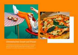 Seiten-HTML Für Pizza Mit Chinesischem Essen