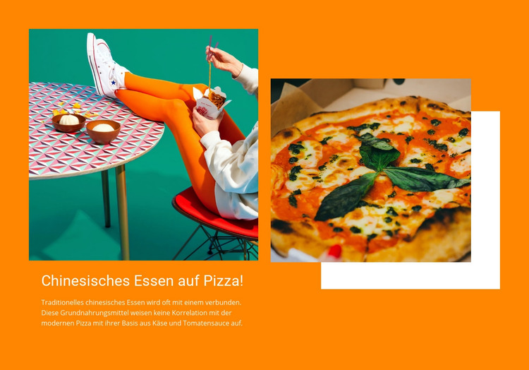 Pizza mit chinesischem Essen HTML-Vorlage