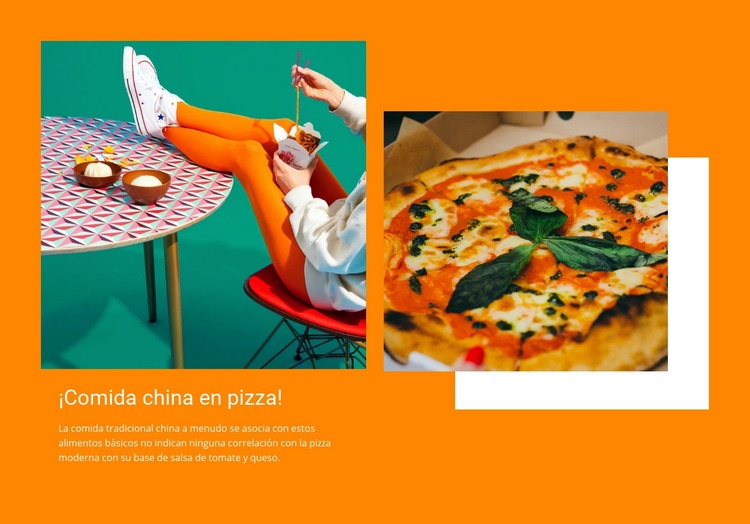 Pizza de comida china Plantilla de una página