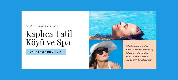 Tatil köyü ve spa oteli Bir Sayfa Şablonu
