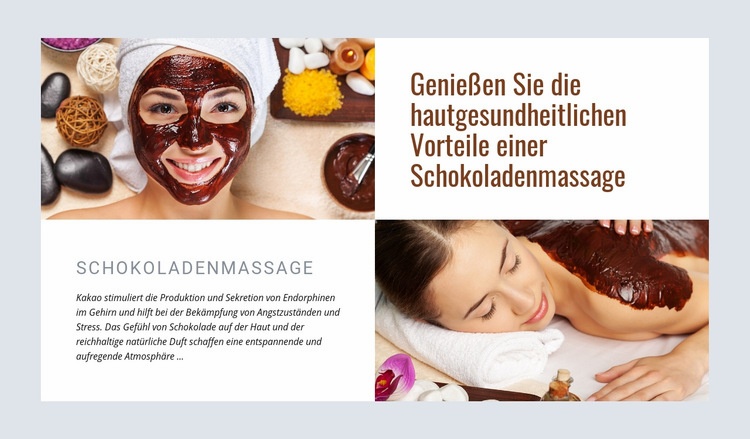 Schokoladenmassage Website design