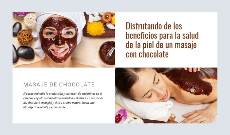 Masaje de chocolate Plantilla de sitio web