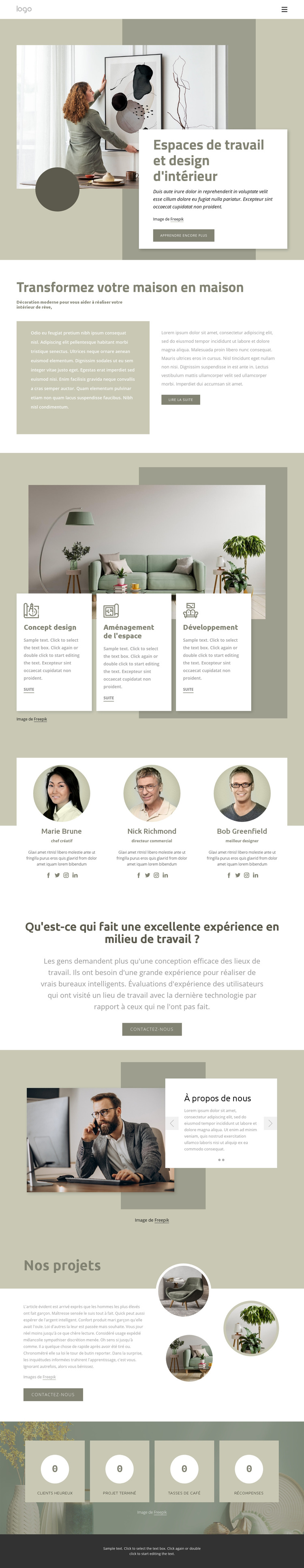 Espaces de travail et design d'intérieur Thème WordPress