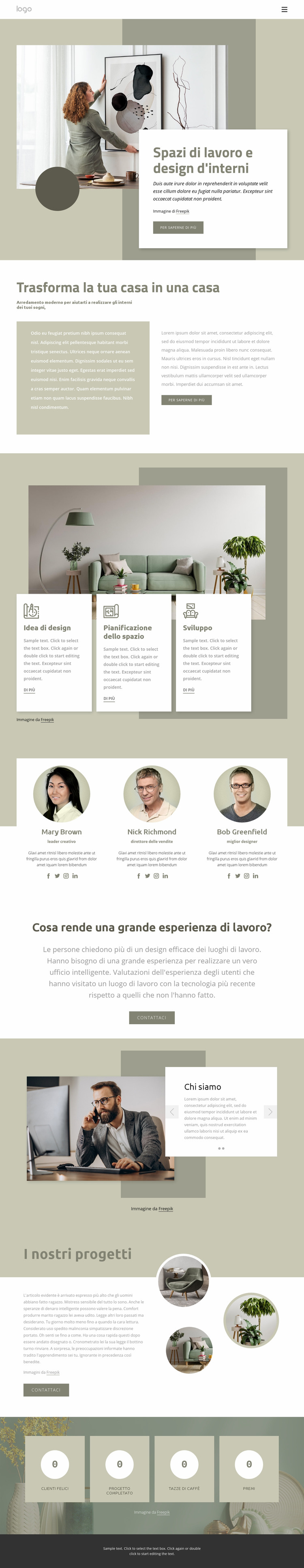 Spazi di lavoro e interior design Modello Joomla