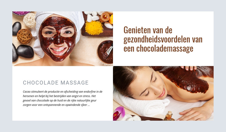 Chocolade massage Website sjabloon