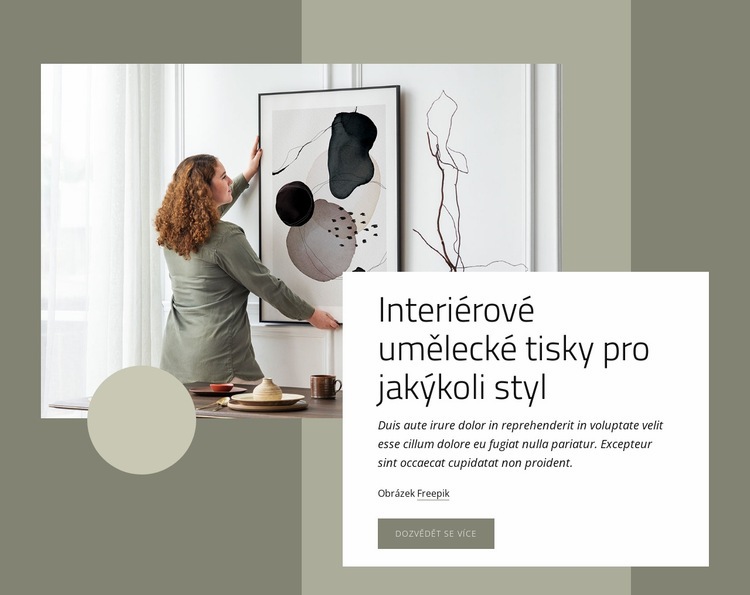 Umělecké výtisky pro jakýkoli styl Šablona HTML