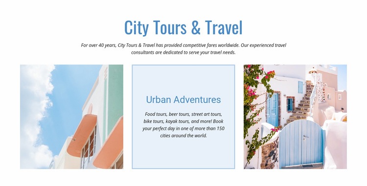 City tours and travel  Elementor Template Alternative