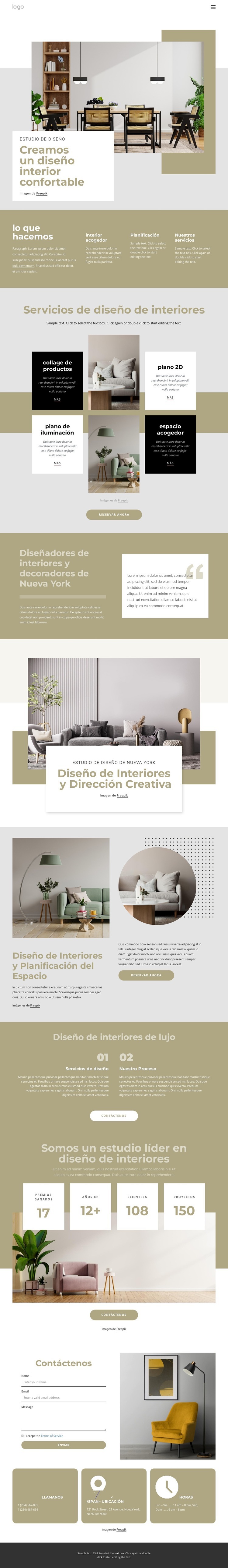 Creamos interiores confortables Creador de sitios web HTML