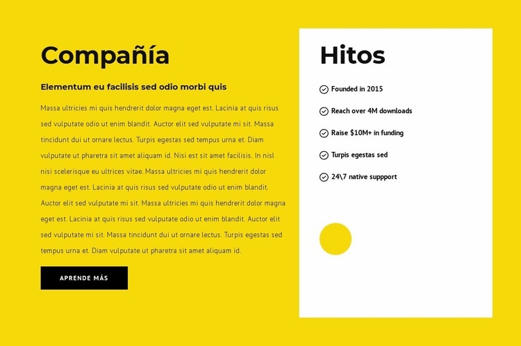 Hitos de la empresa Plantillas de creación de sitios web